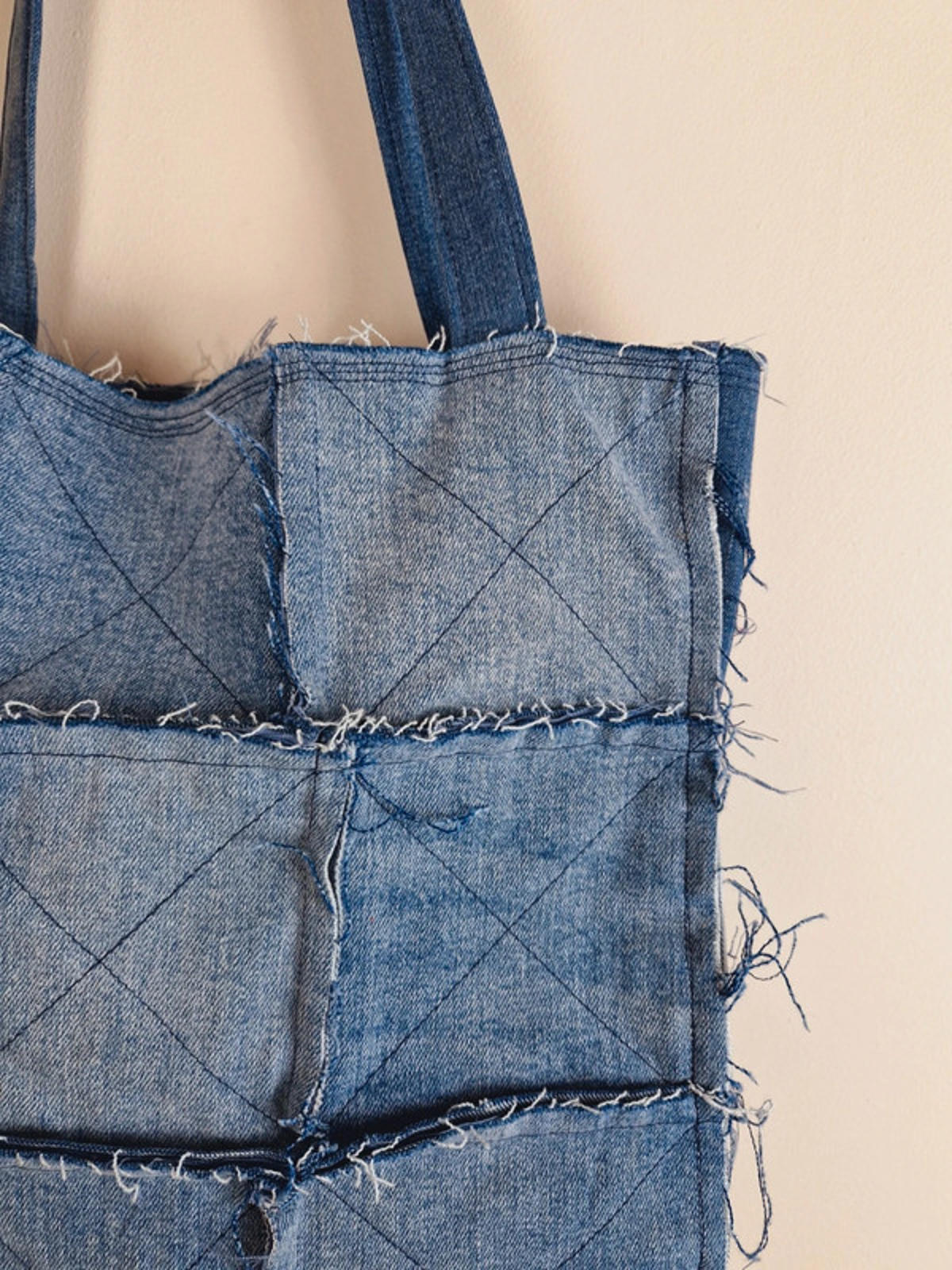 Denim Patchwork Shoulder Bag
