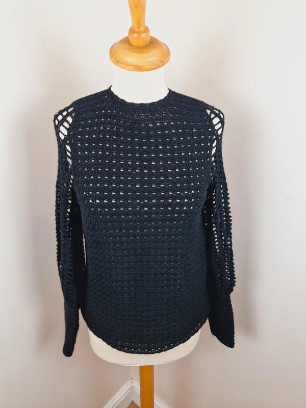 Handknitted Black Jumper S UK10