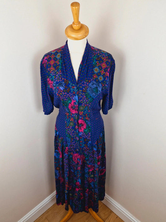 Paisley Midi Slip Dress M L
