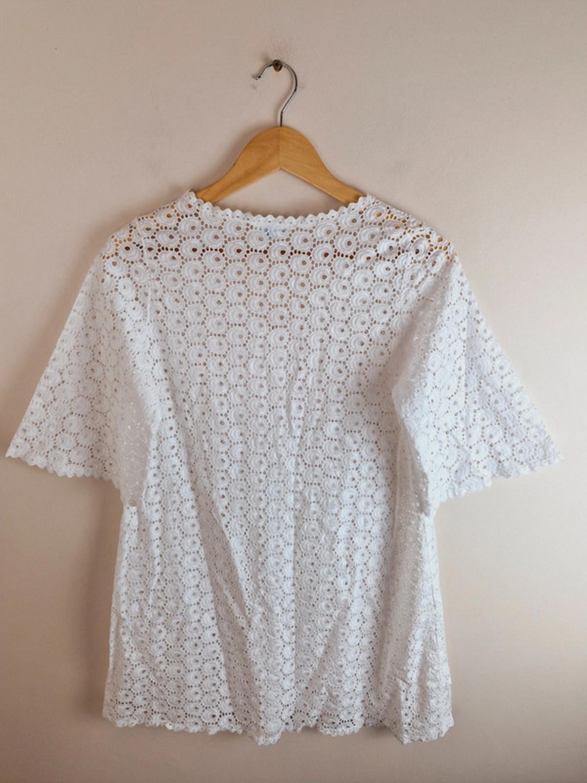1970s Crochet Style Cotton Top S M