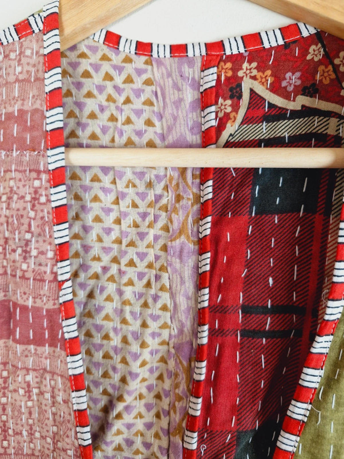 Reversible Kantha Waistcoat Gilet L