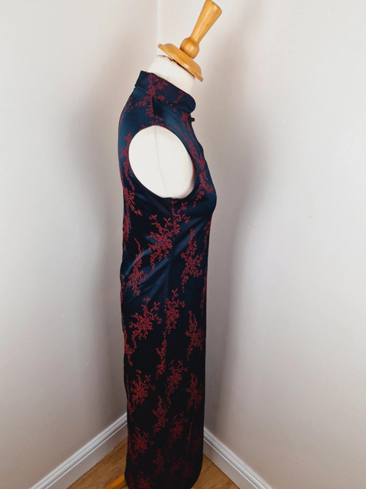 90s Long Chinese Style Slip Dress S UK10