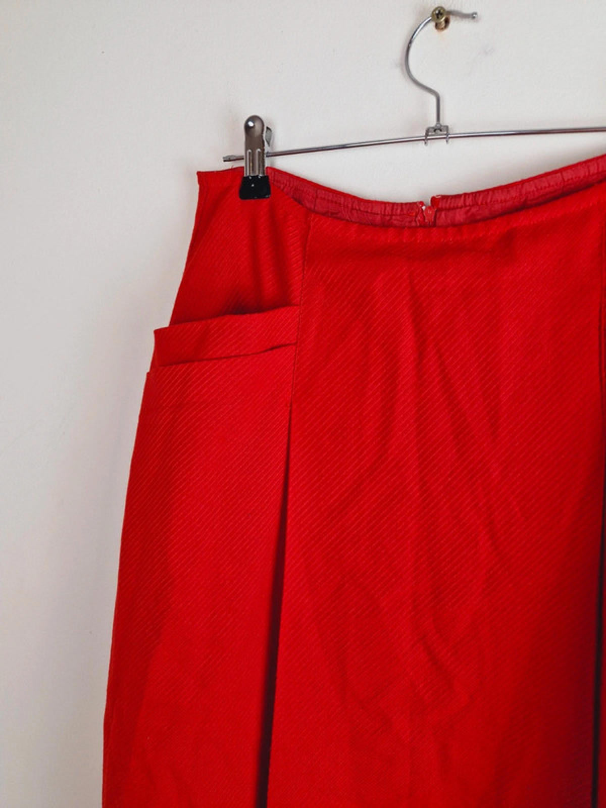 Womens Vintage Midi Red Retro Aline Skirt UK10