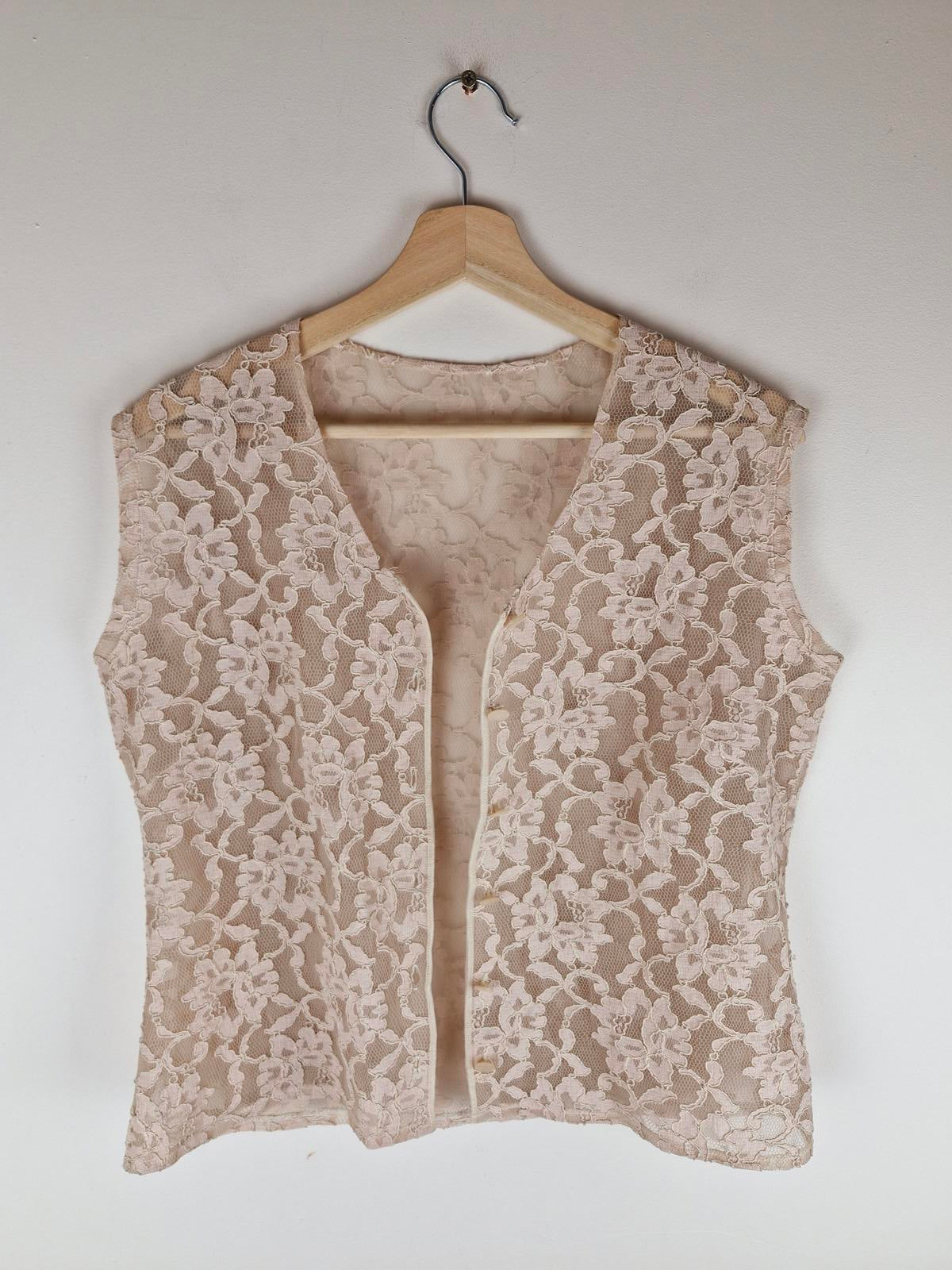 1970s Lace Waistcoat M
