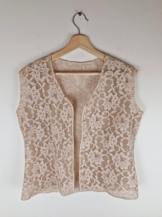 1970s Lace Waistcoat M