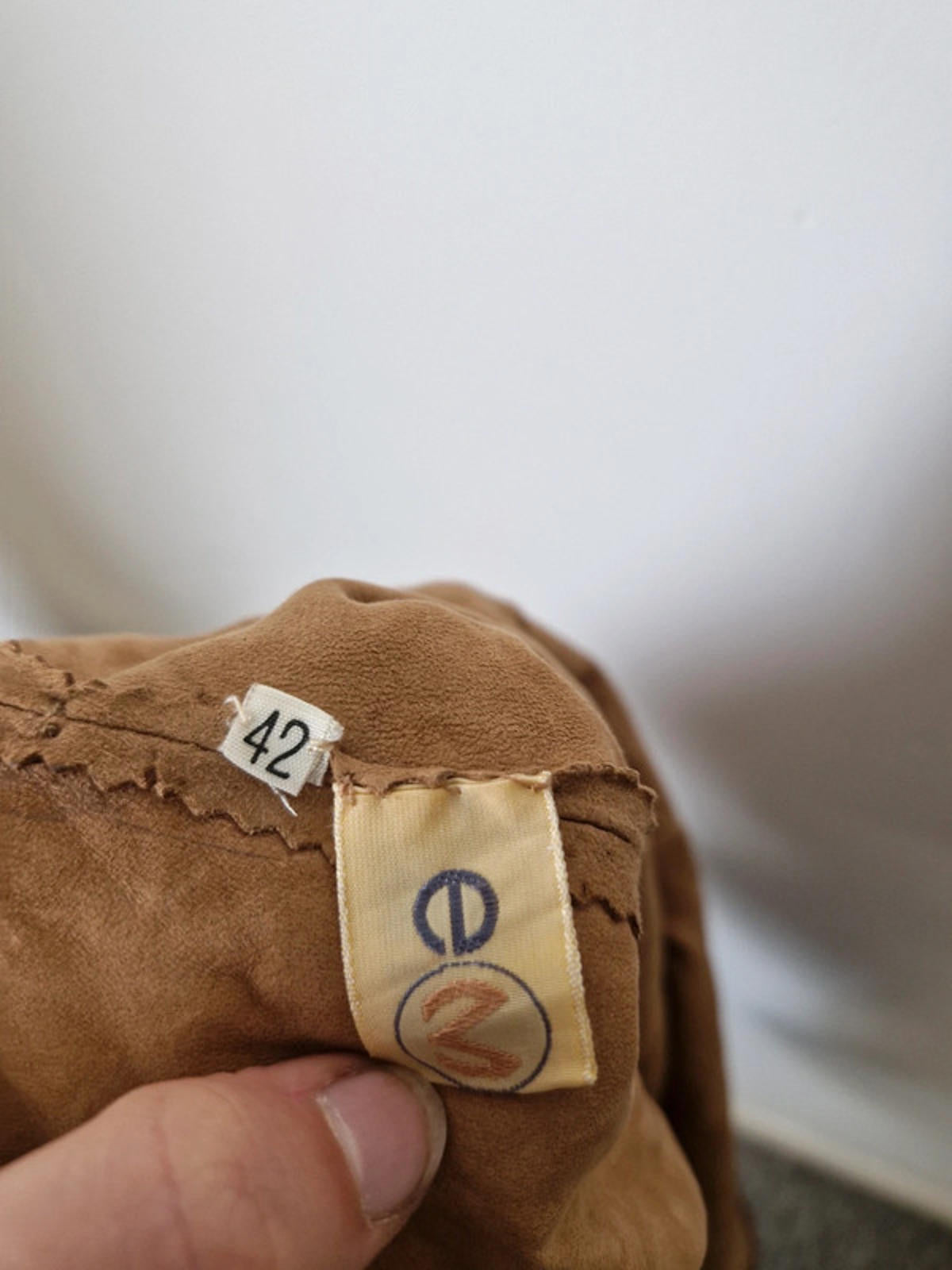 Womens Vintage 1970s 70s Tan Suede Leather Top Italian Boho Western S