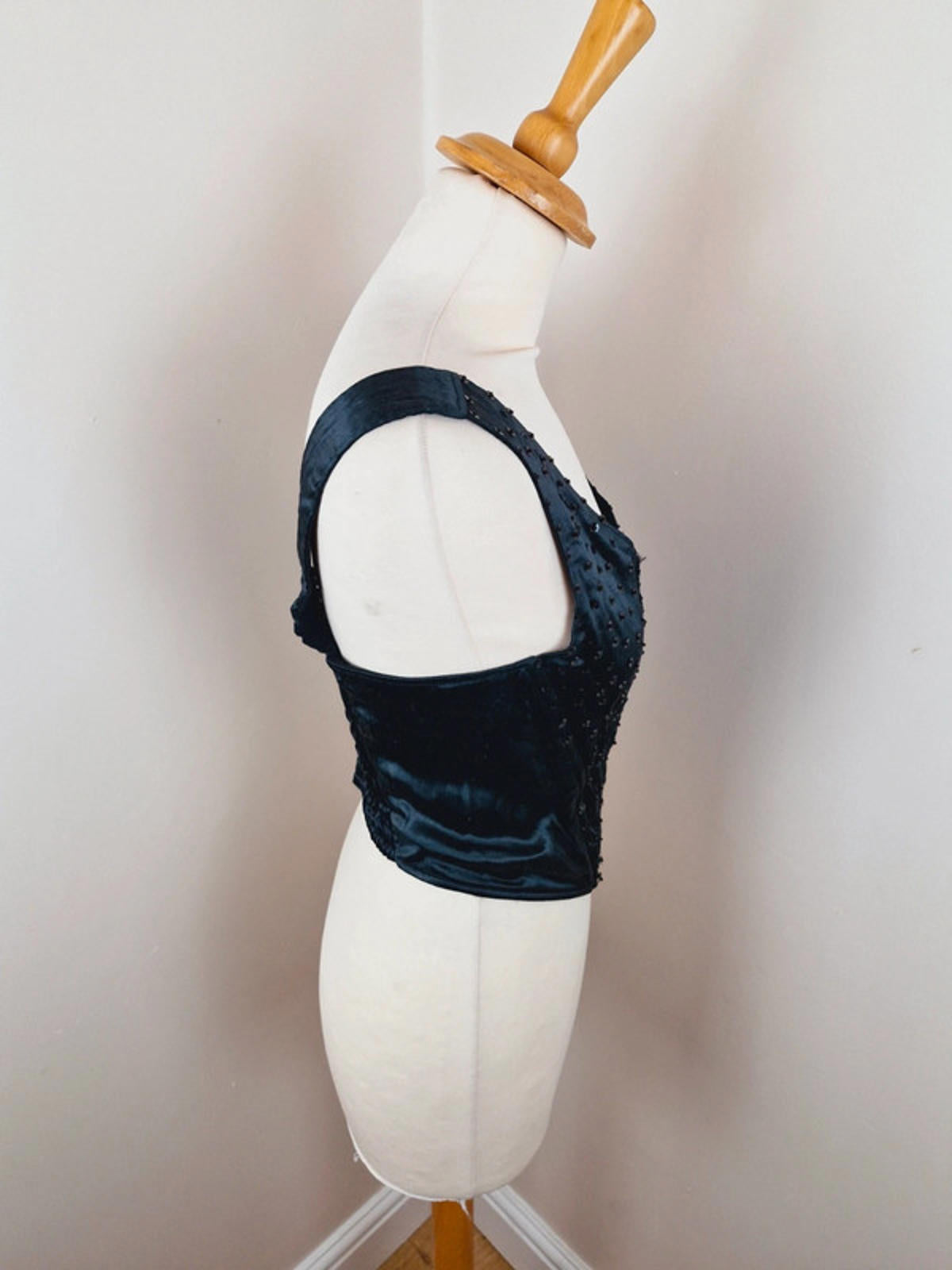 Black Corset Crop Top S M