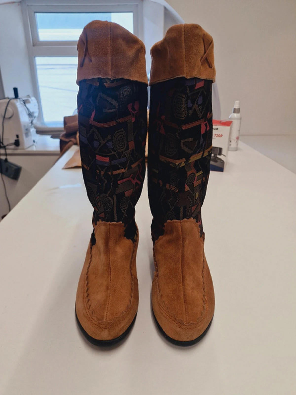 Womens Vintage Boho Western Panama Jack Suede Funky Boots Shoes UK5