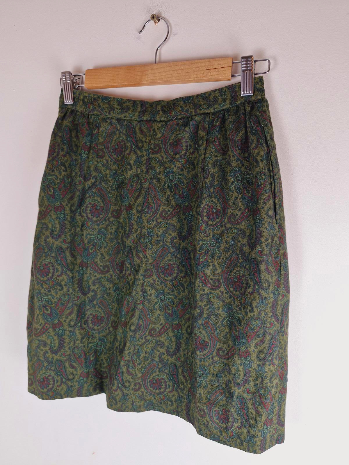 1970s Paisley Skirt XS