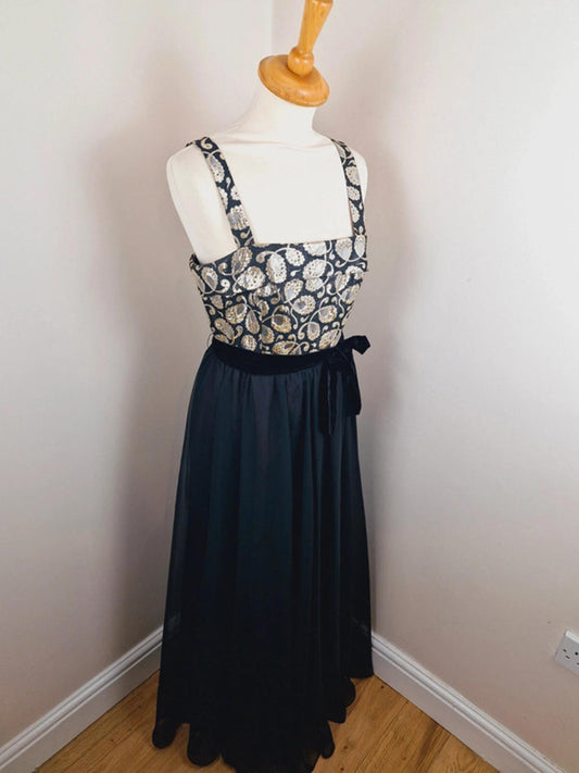 1960s Maxi Dress Ball Gown S