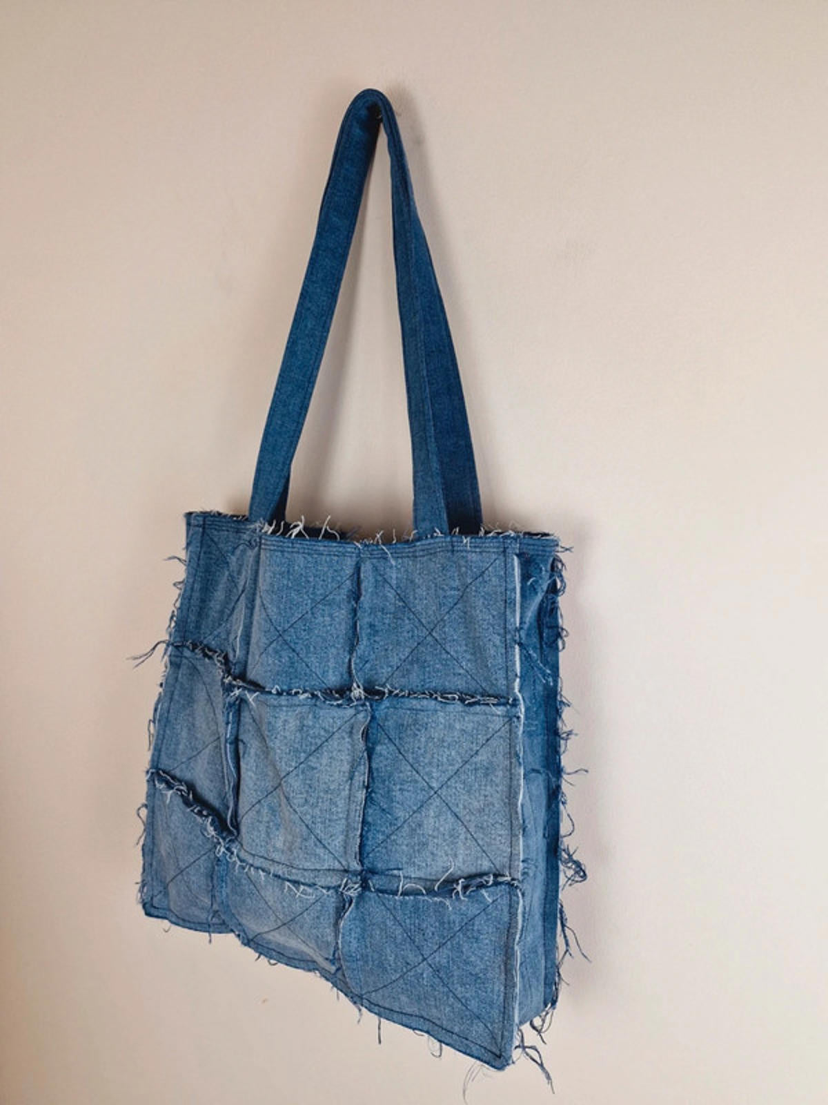 Denim Patchwork Shoulder Bag