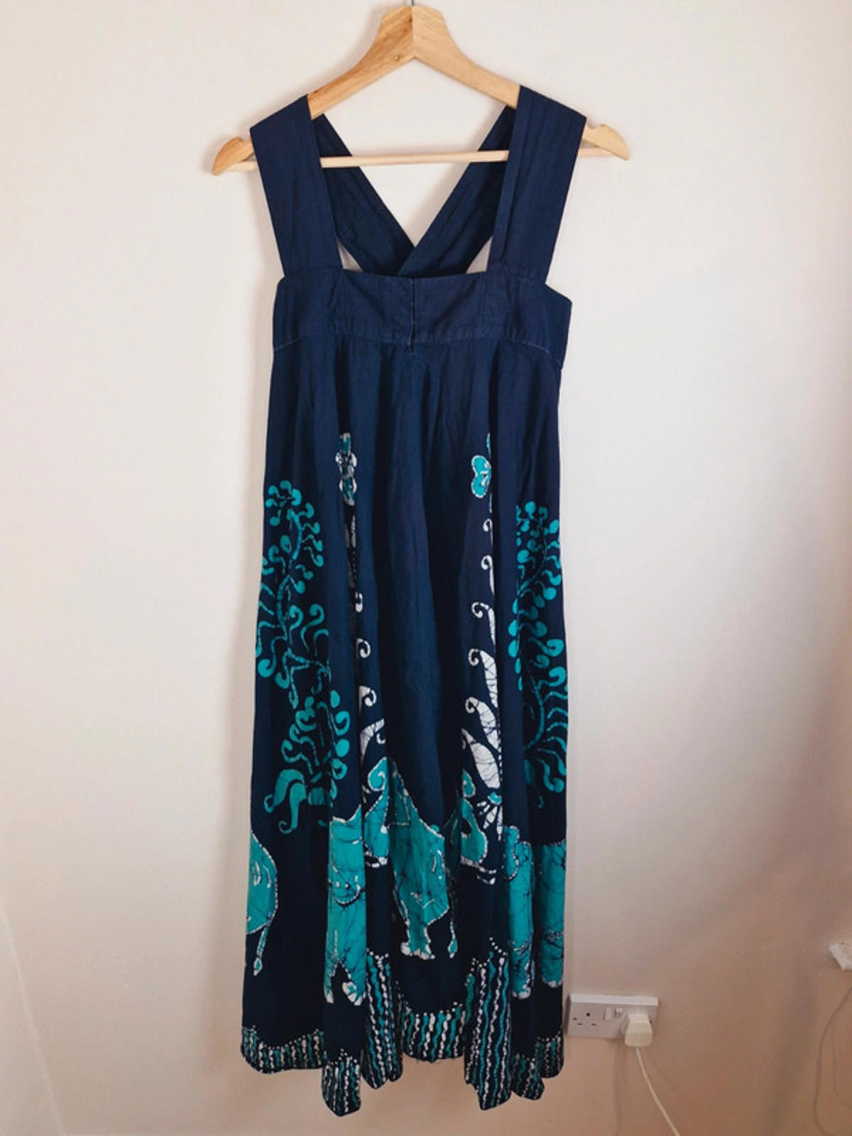 1970s Maxi Elephant Dress XXS