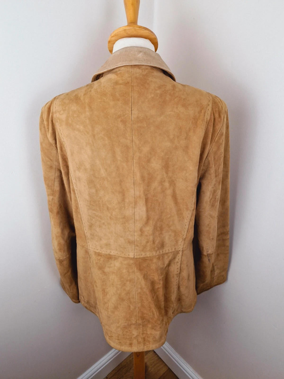 Tan Leather Suede Jacket M L