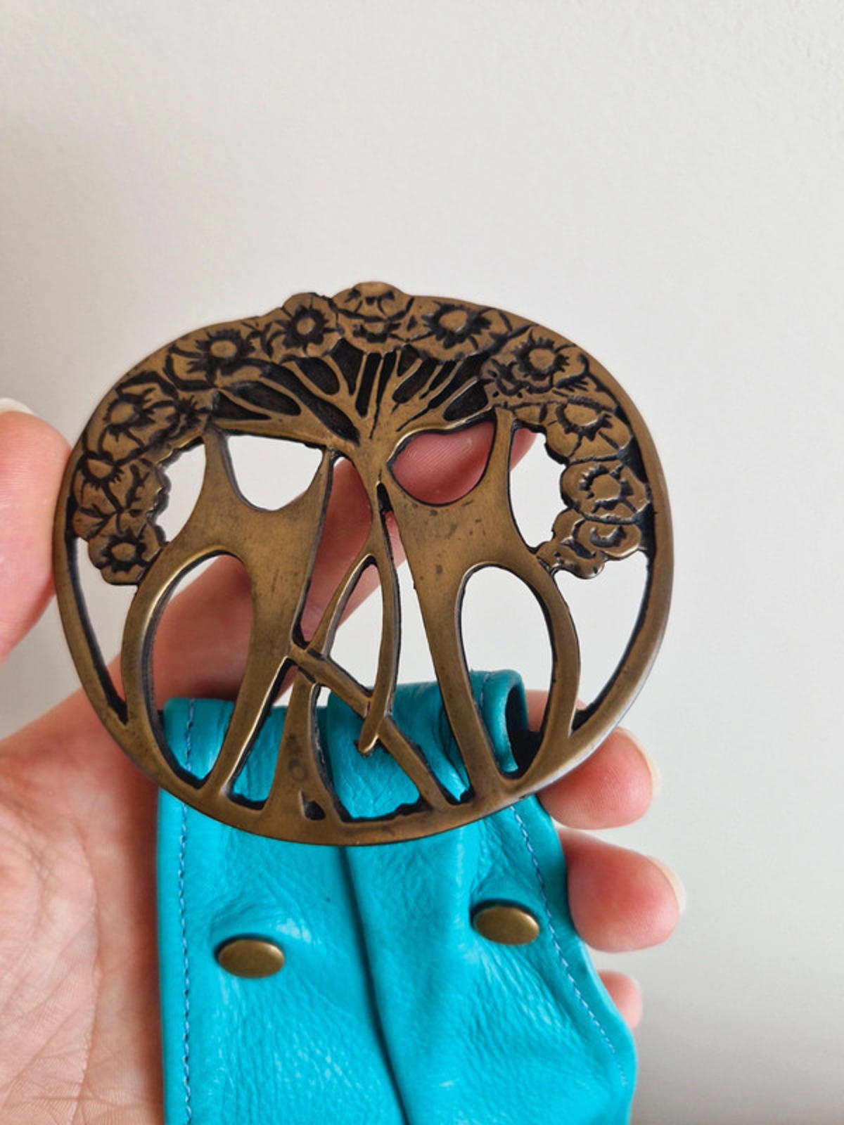 Y2k Leather Turquoise Belt
