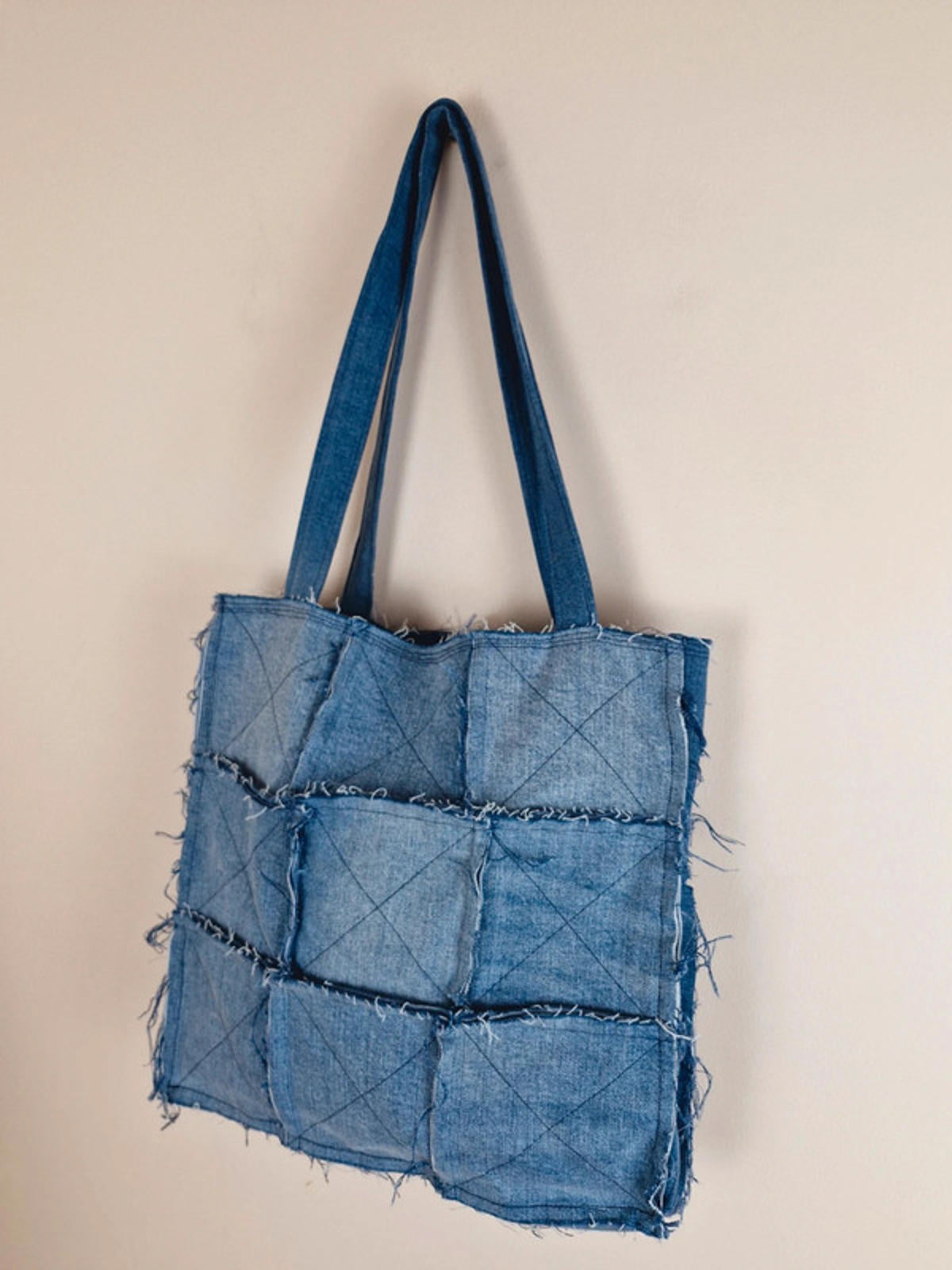 Denim Patchwork Shoulder Bag