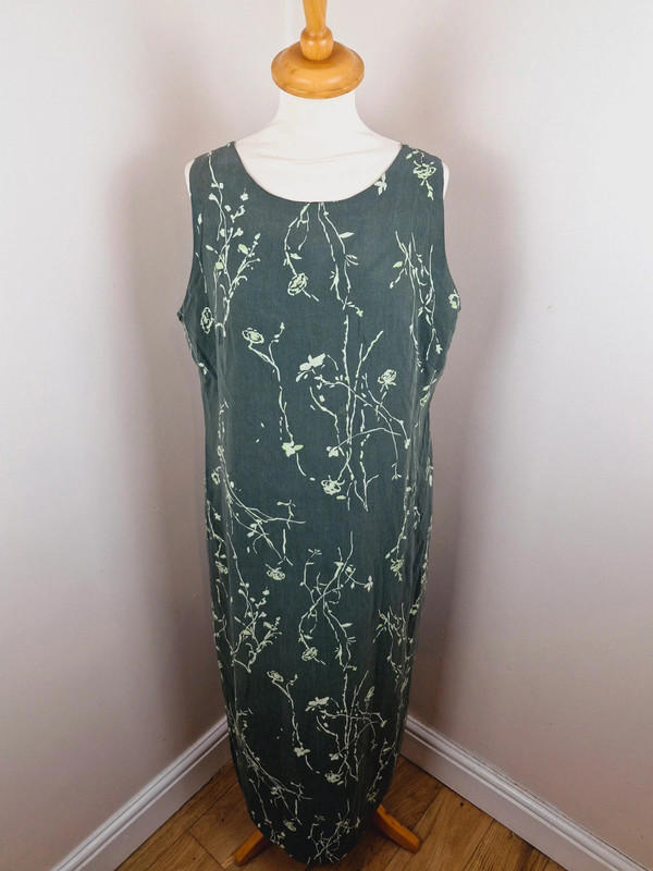 90s Long Green Slip Dress XL