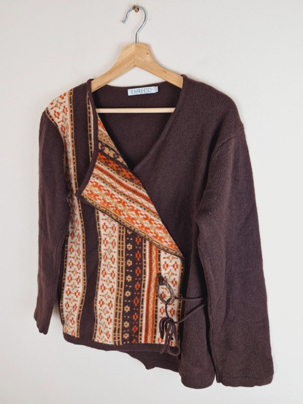 Womens Vintage y2k Lambswool Blend y2k Jumper Sweater Top Boho L