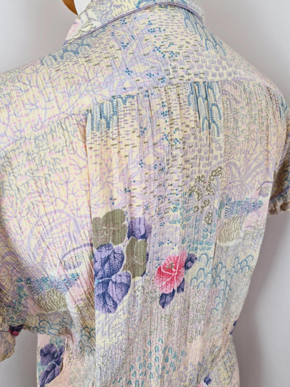 Womens Vintage 1940s 40s Midi Dress Shirtdress Floral S M