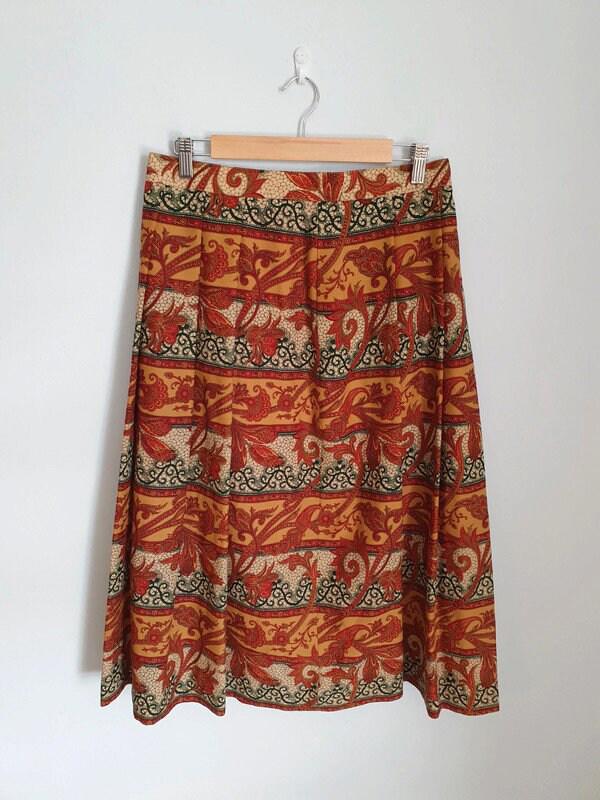 Paisley Midi Skirt M L UK14