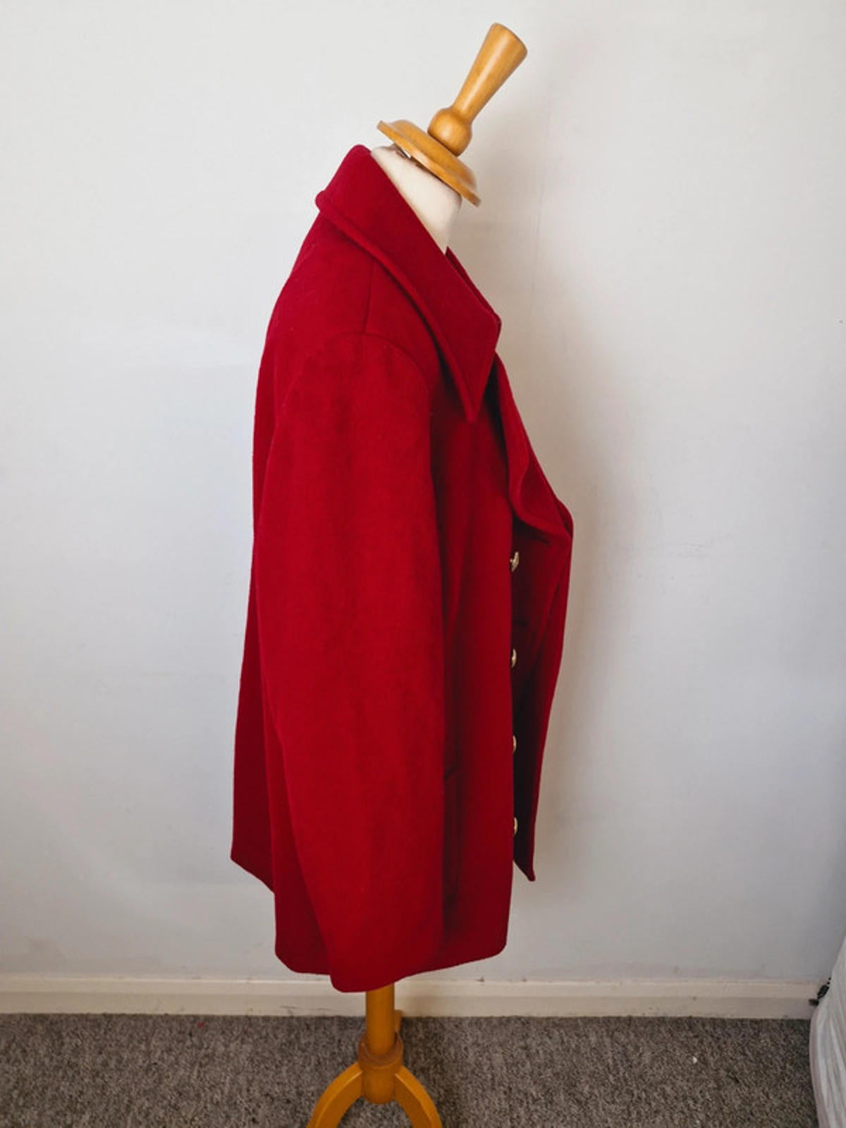 Womens Vintage Windsmoor Red Wool Cashmere Blend Coat Jacket UK14