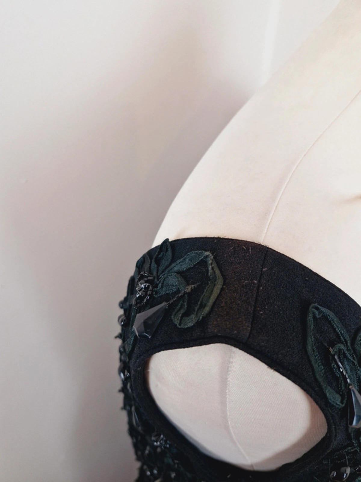 1960s Handmade Beaded Slip Dress S