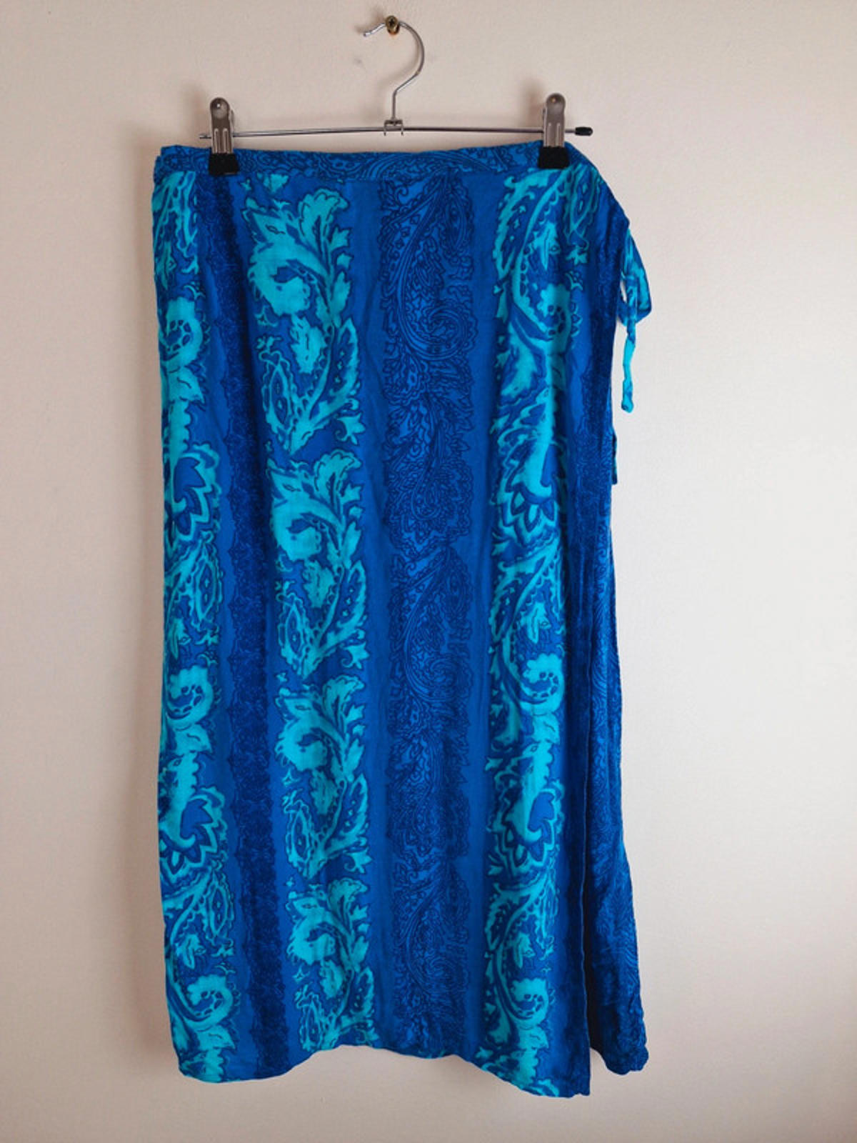 Womens Vintage 90s Long Midi Maxi Slip Boho Wrap Skirt Viscose XL