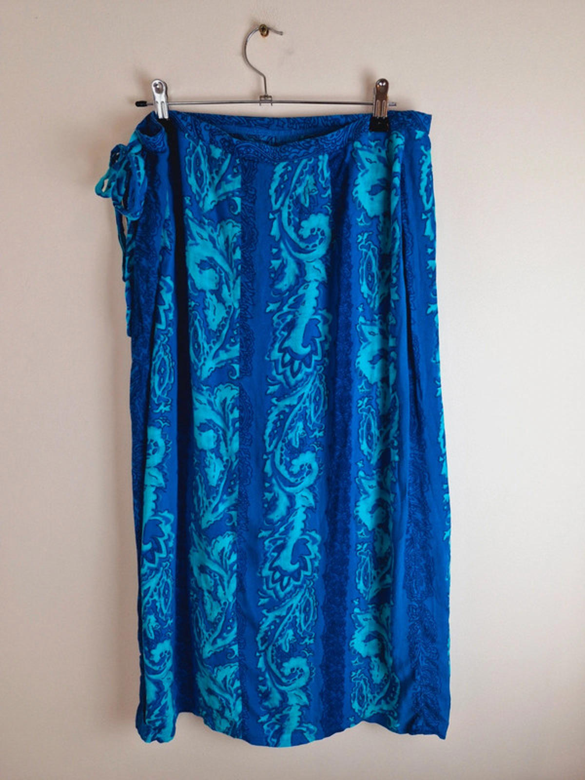 Womens Vintage 90s Long Midi Maxi Slip Boho Wrap Skirt Viscose XL