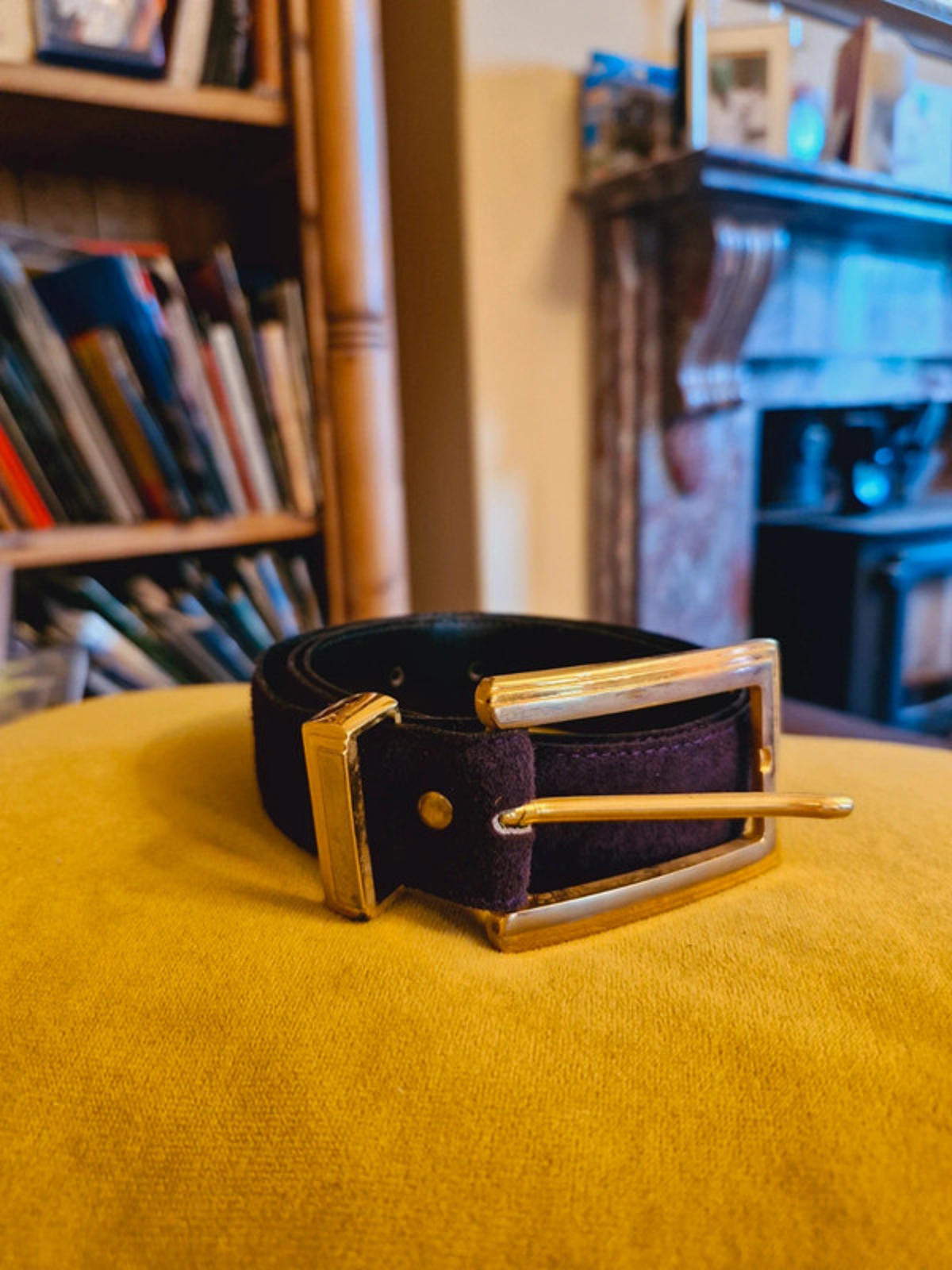 Purple Suede Leather Belt