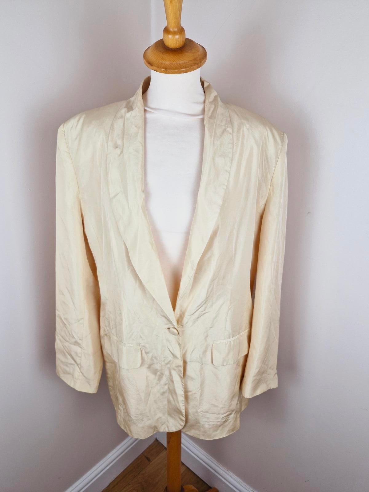 Yellow Silk Blazer UK12 M