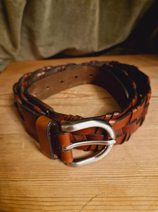 Leather Plaited Belt
