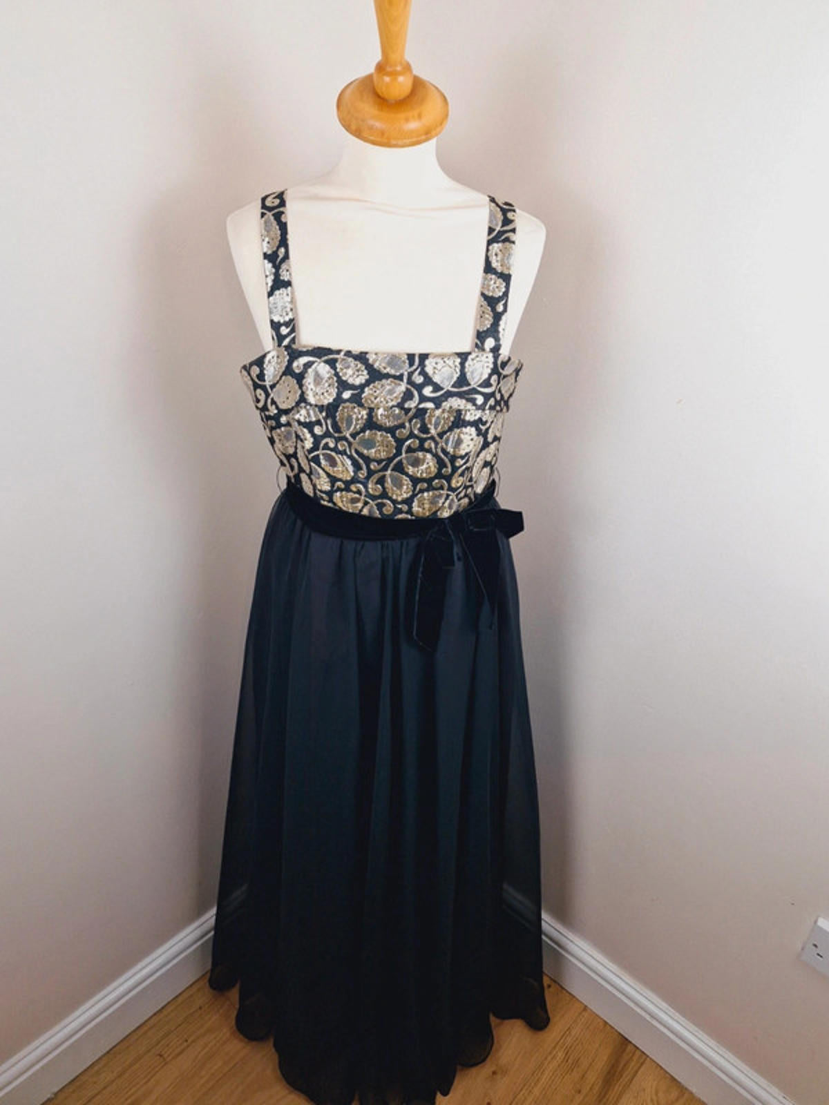 1960s Maxi Dress Ball Gown S