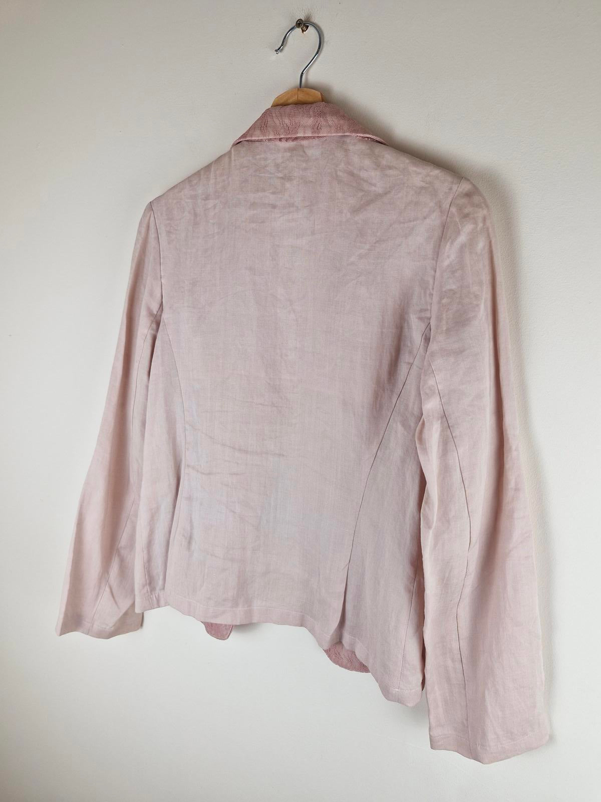 Pink Linen Blend Blazer S