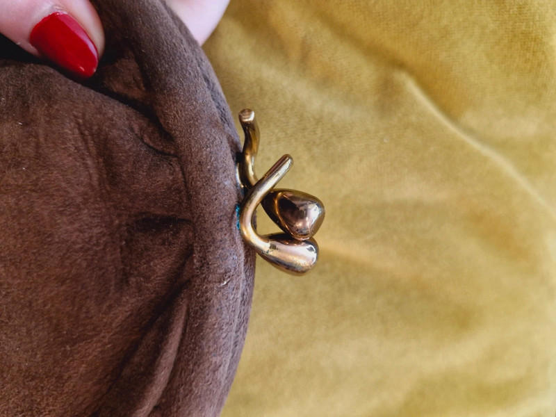 1950s Brown Suede Handbag
