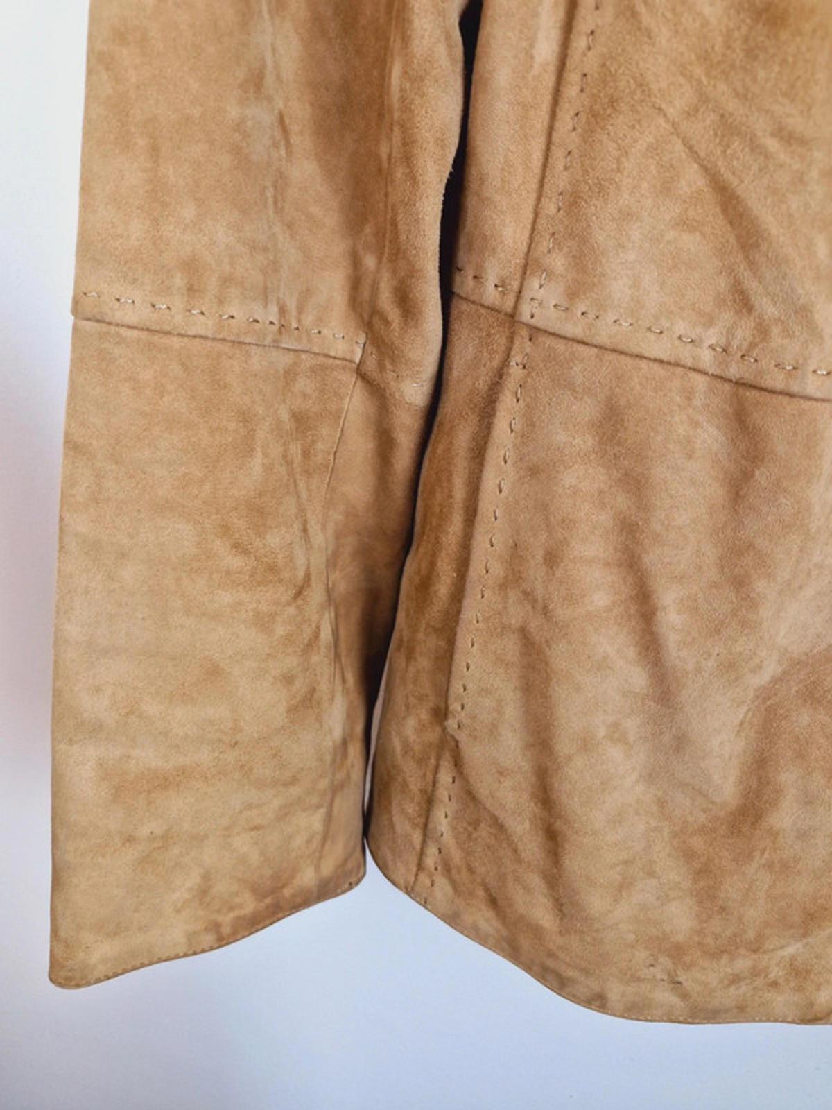 Tan Leather Suede Jacket M L