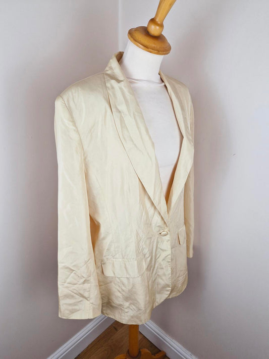 Yellow Silk Blazer UK12 M