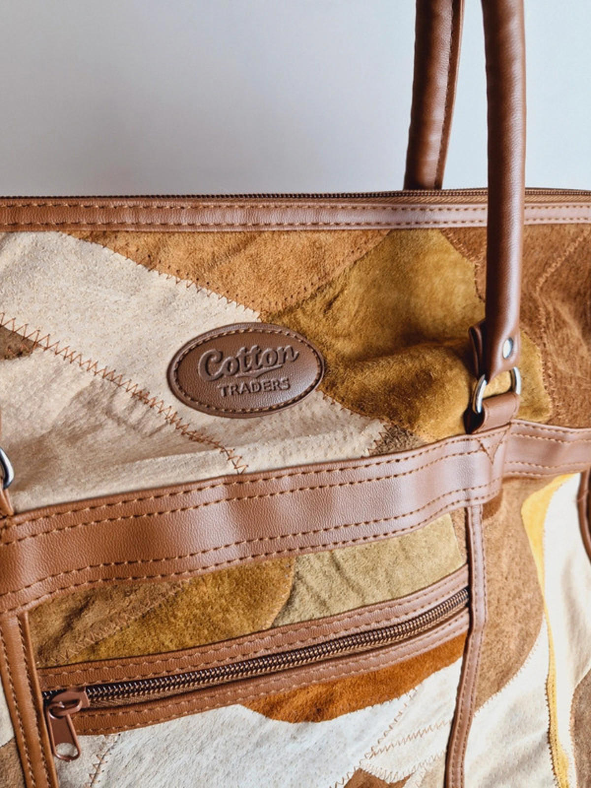Suede Patchwork Weekend Bag