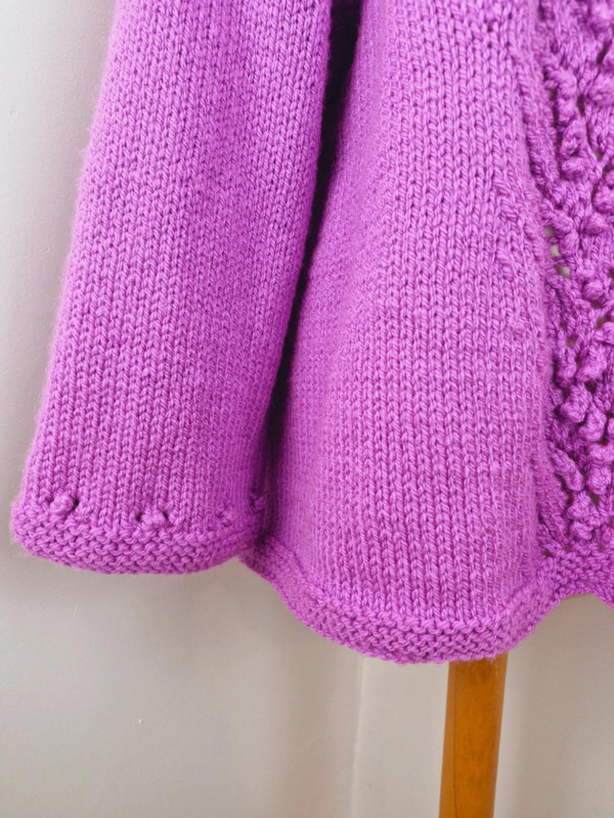 Handknitted Purple Cardigan XXL