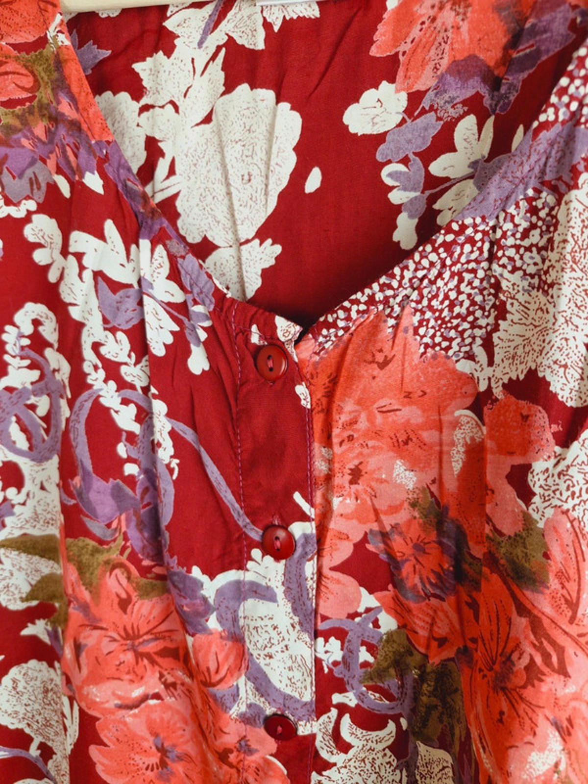 Red Floral Sleeveless Top M