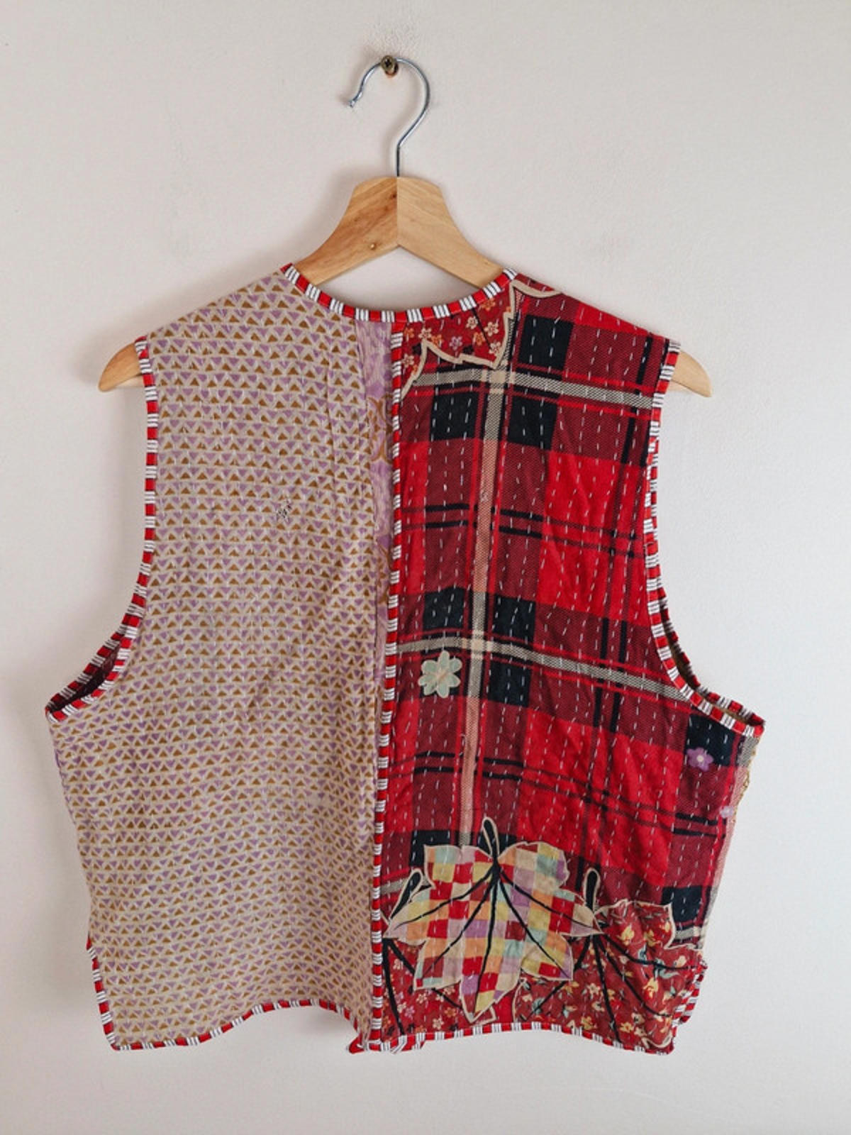 Reversible Kantha Waistcoat Gilet L