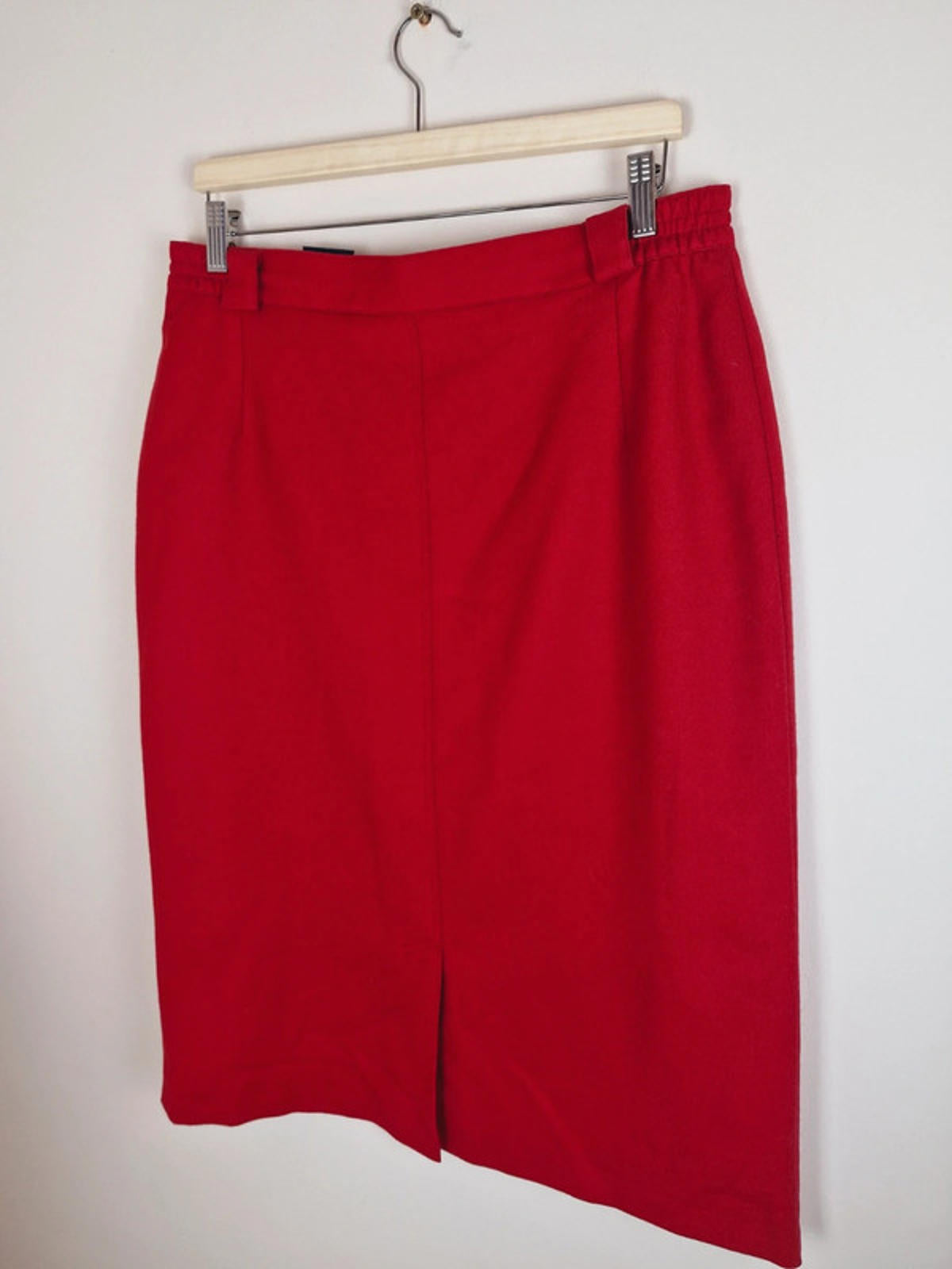 Red Midi Skirt Wool L