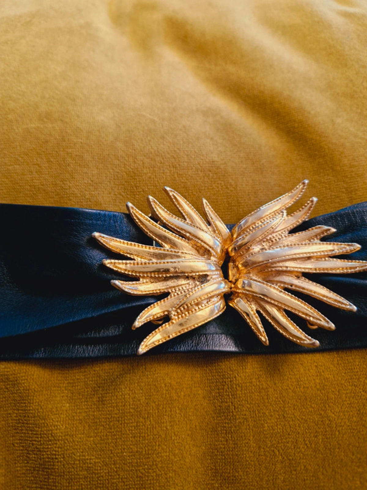 Leather Gold Buckle Belt