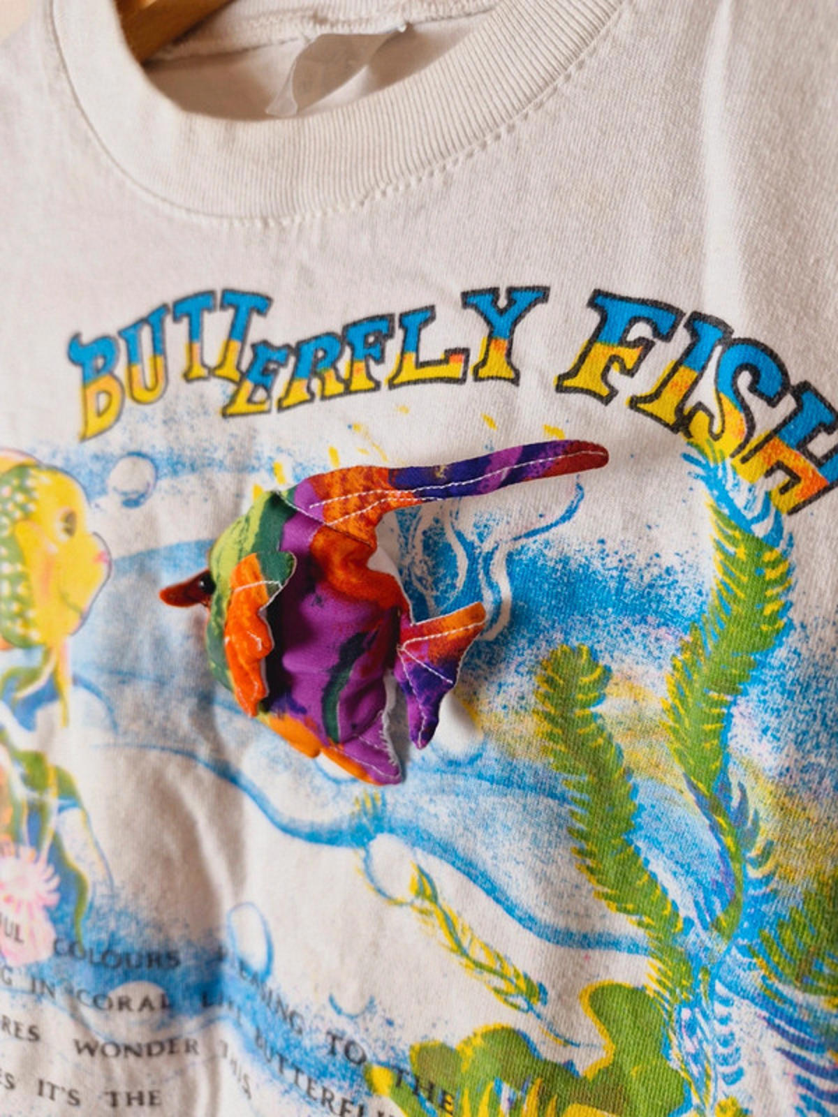 Kids Girls Vintage 90s Cotton Fish Tshirt Top Age 3 Years