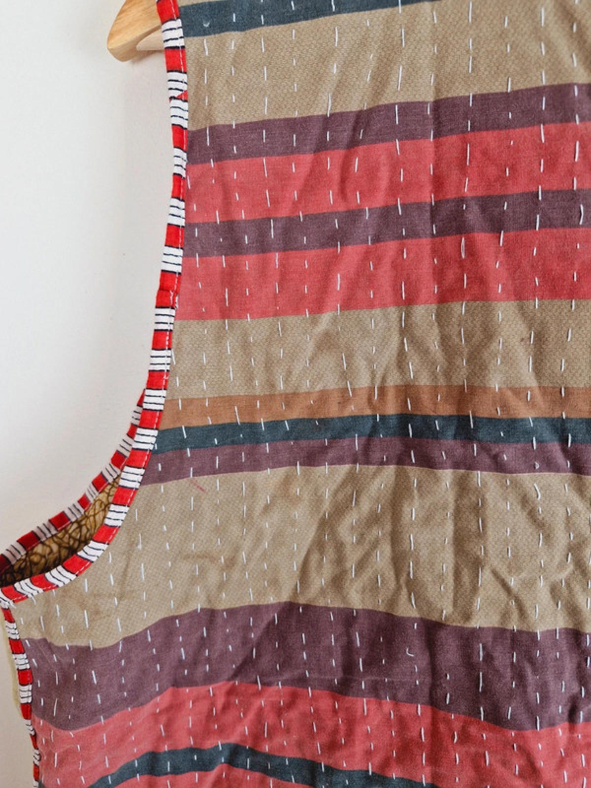 Reversible Kantha Waistcoat Gilet L