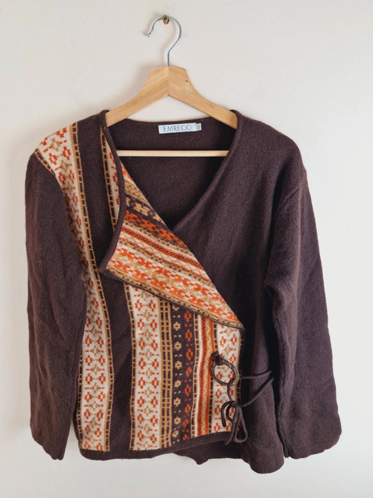 Womens Vintage y2k Lambswool Blend y2k Jumper Sweater Top Boho L