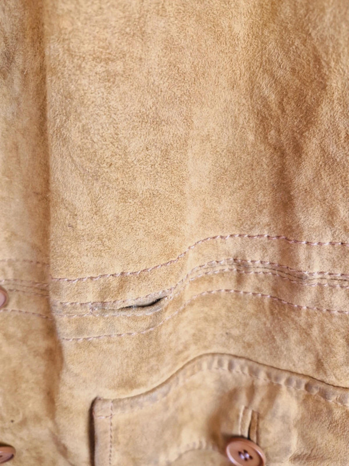 1970s Suede Waistcoat Jacket S