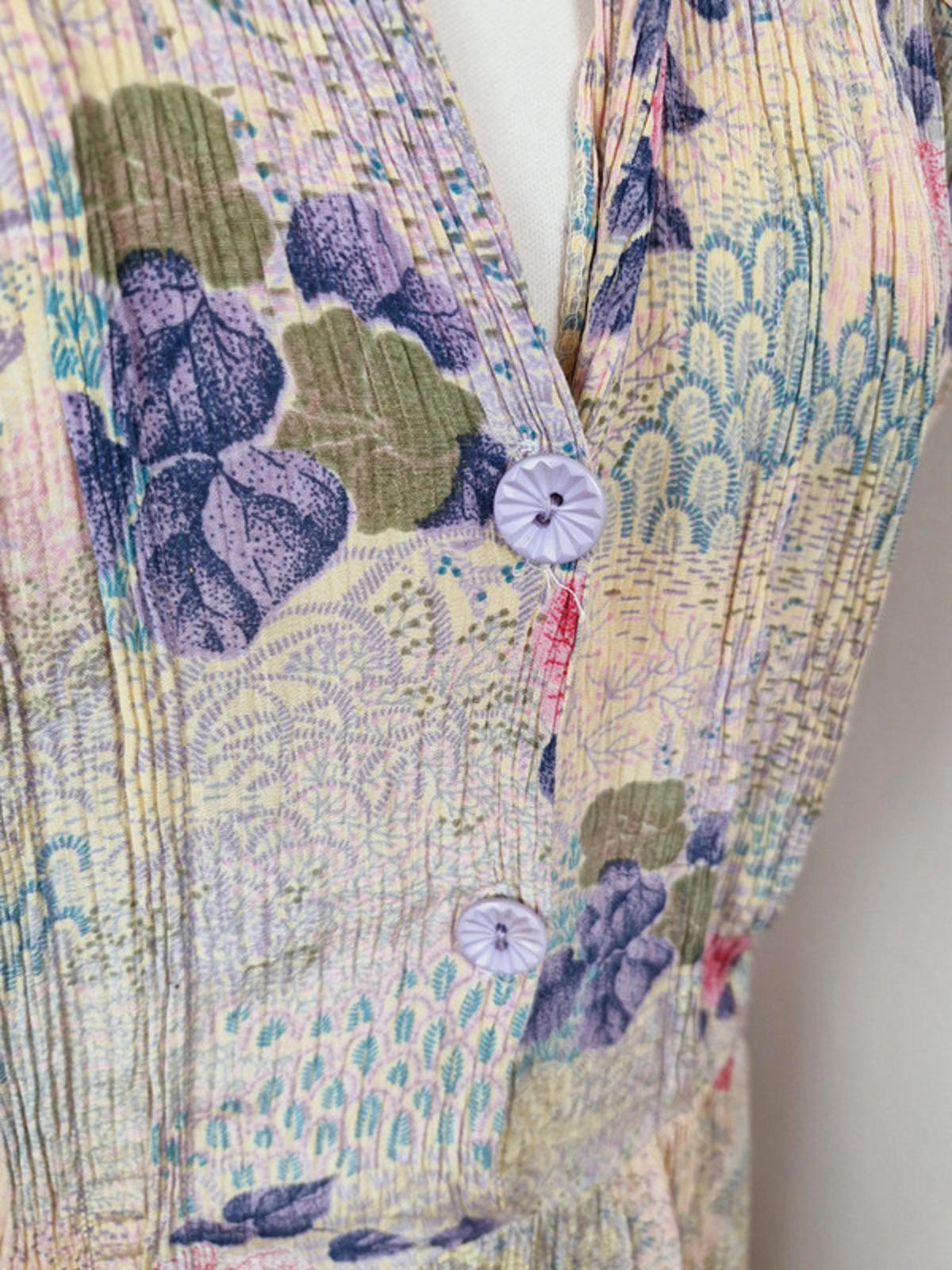 Womens Vintage 1940s 40s Midi Dress Shirtdress Floral S M