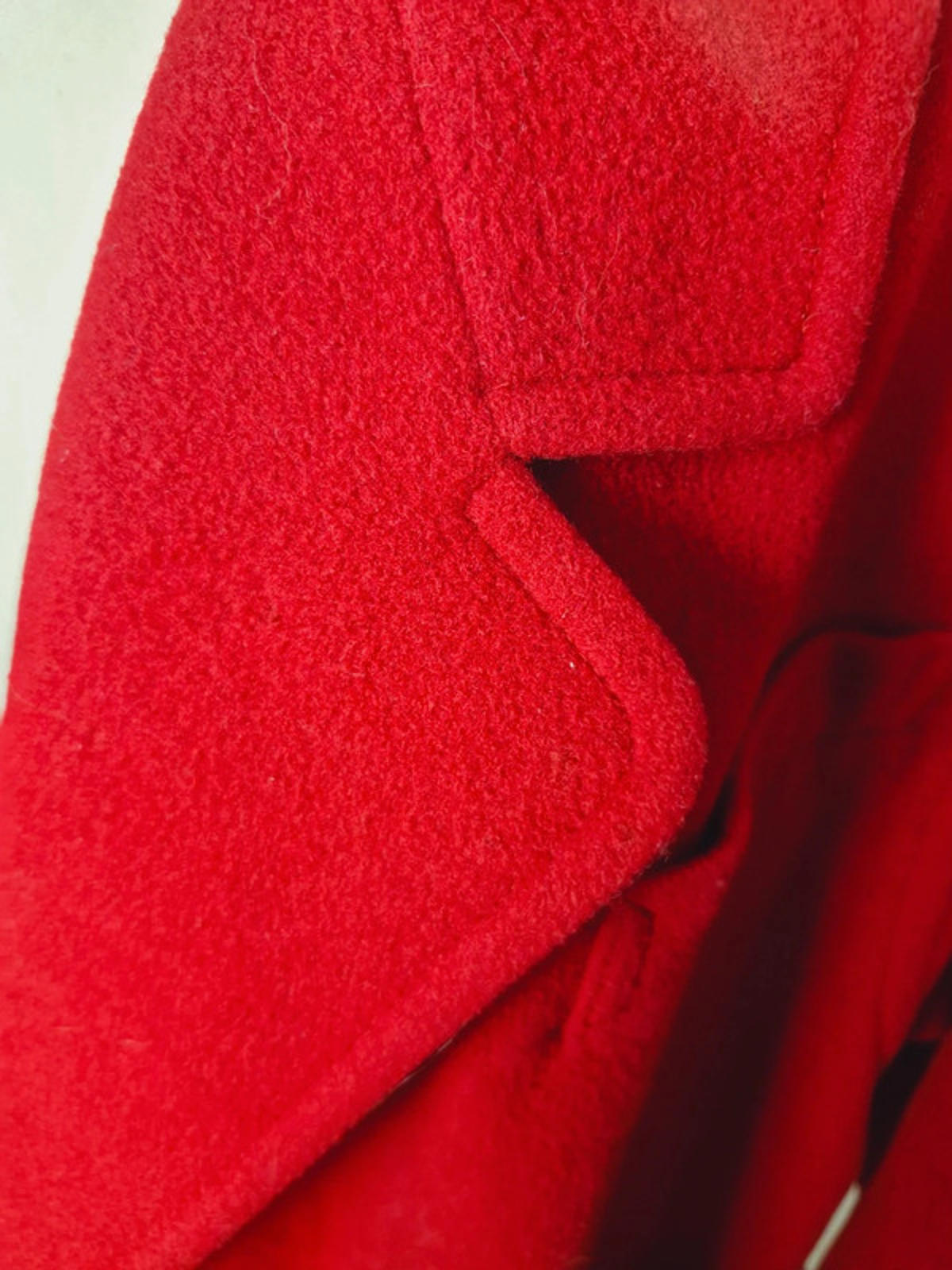 Womens Vintage Red Wool Cashmere Blend Coat Jacket Blazer L