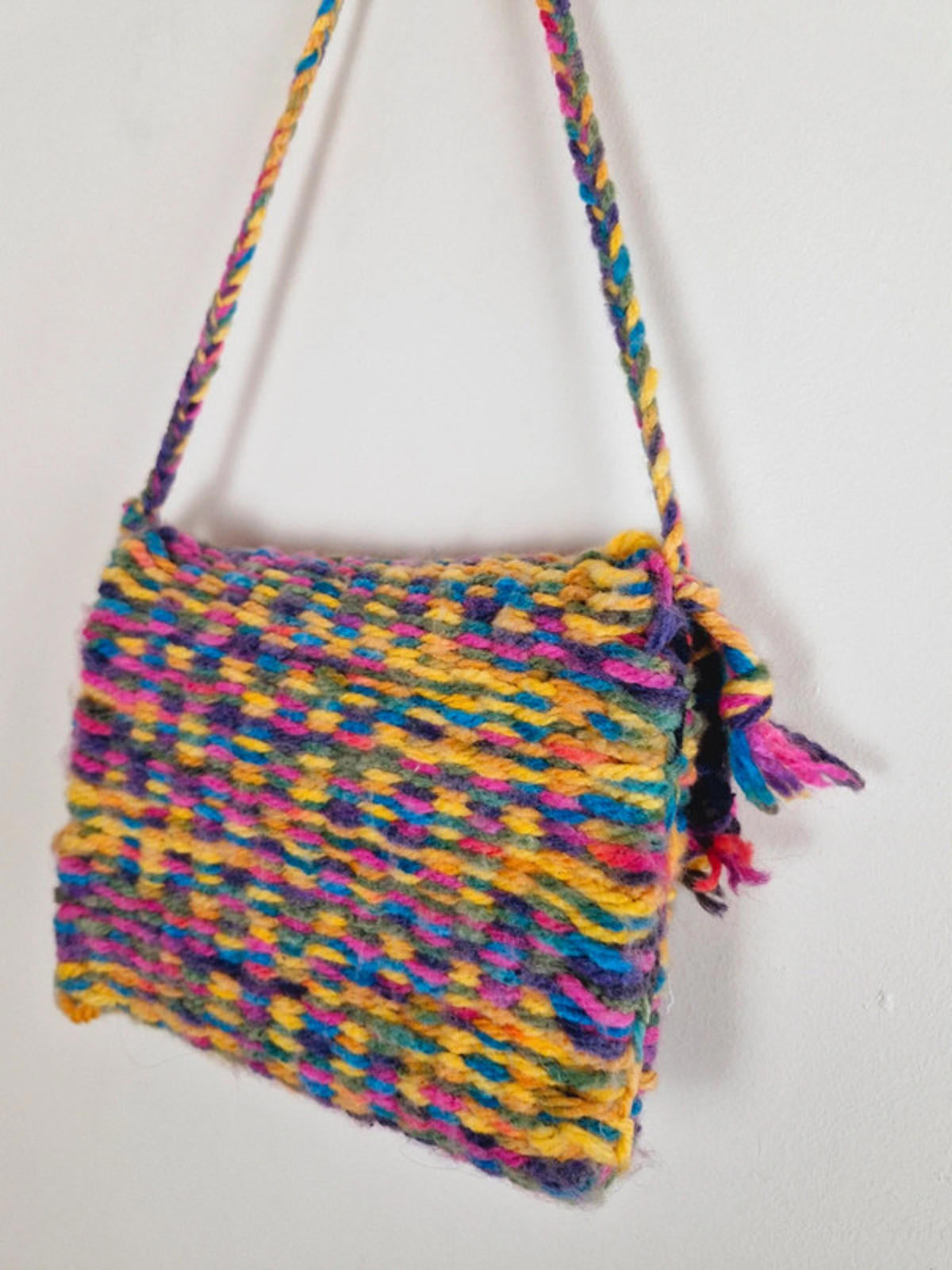Handknitted PomPom Bag