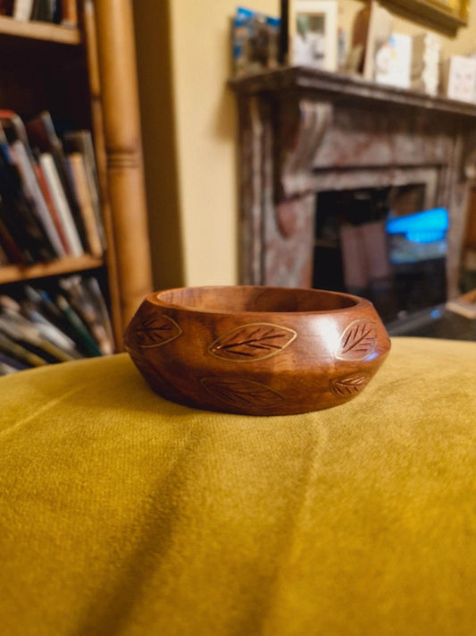 Womens Boho Wooden Wood Chunky Bangle Bracelet