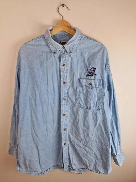 Mens Vintage Lee Sport Cotton Denim Shirt Top XL